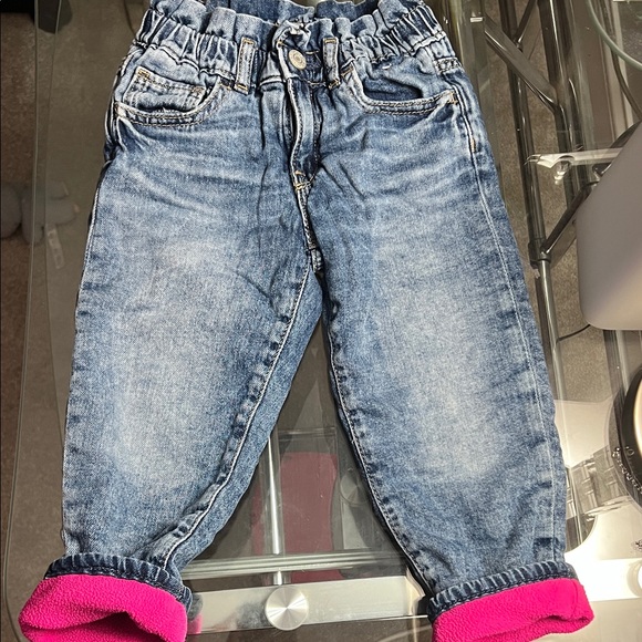 GAP Kids Blue Jeans with Pink Cuffs - Picture 1 of 3